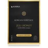 KORIKA Korean Heritage Jeju Honey & AHA-BHA Complex Cleansing Sheet Mask mască cu efect de curățare 25 g