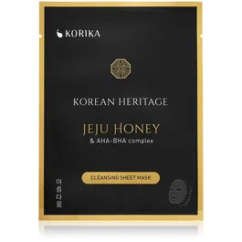 KORIKA Korean Heritage Jeju Honey & AHA-BHA Complex Cleansing Sheet Mask mască cu efect de curățare 25 g