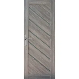 Usa interior celulara cu geam Pamate U77, reversibila, MDF, gri, toc fix, 200 x 80 x 3.5 cm