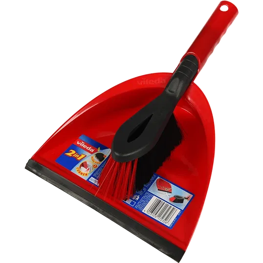Set faras + maturica Vileda, plastic, rosu, 25 x 9 x 26 cm