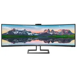 Monitor LCD VA Philips 48.8" 499P9H/00, Dual Quad HD (5120 x 1440), HDMI, DisplayPort, Ecran Curbat, Boxe (Negru)