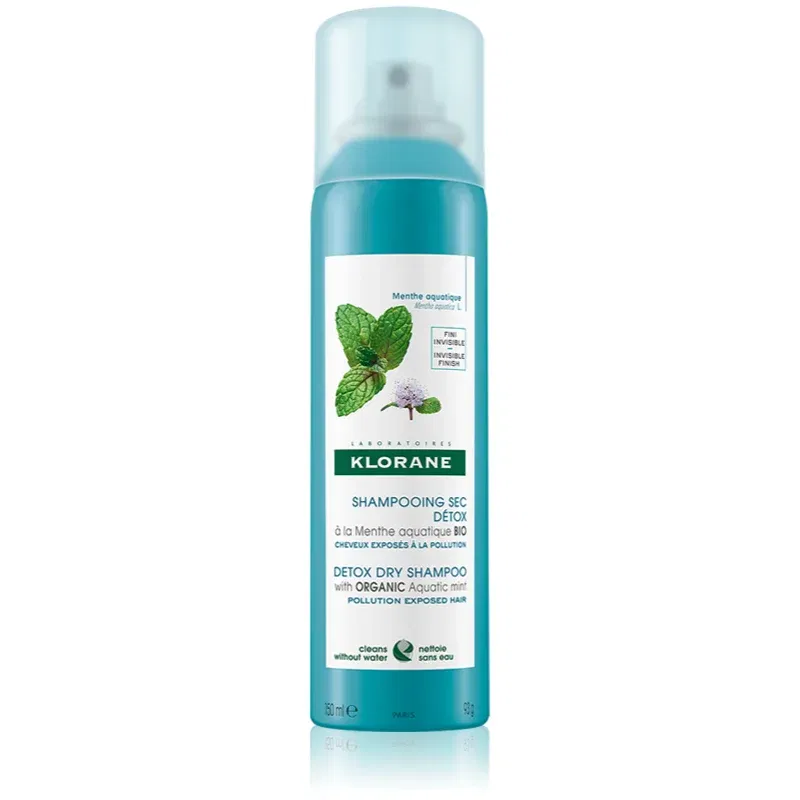 Klorane Organic Mint șampon uscat pentru păr expus la poluare 150 ml