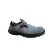 Pantofi de protectie 5200, piele intoarsa, bombeu metalic, fara lamela metalica, inchidere cu scai, unisex, culoare gri, marimea 44