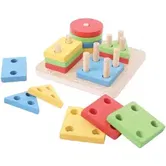 Joc de sortare BigJigs BB094 4 forme geometrice (Multicolor)