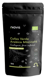 Cafea verde Arabica macinata fara cofeina, 125g, Niavis