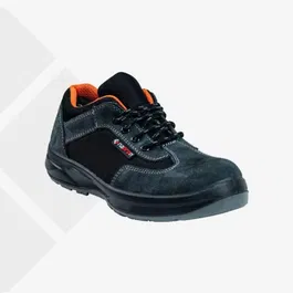 Pantofi de protectie cu bombeu metalic Napron, piele intoarsa si poliester, talpa antiderapanta, antistatica, toate sezoanele, gri, marimea 36