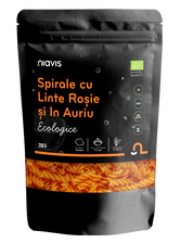 Spirale ecologice cu linte rosie si in auriu, 250g, Niavis