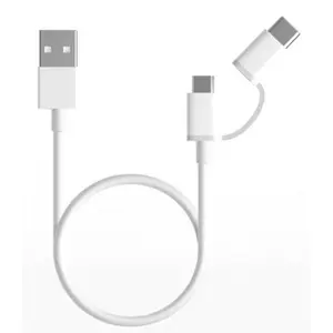 Cablu de date Xiaomi Mi 2 in 1 SJV4083TY, Micro USB si Type-C (Alb)