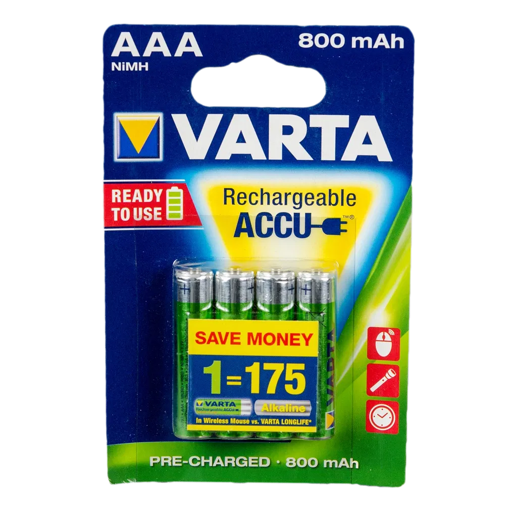 Acumulator AAA, Varta, 800 mAh, blister 4 bucati
