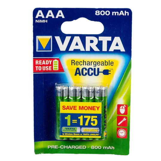 Acumulator AAA, Varta, 800 mAh, blister 4 bucati