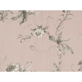 Tapet vinil Preloved Passion 220902, model floral, roz/gri, 0.53 x 10 m