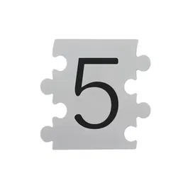 Placa numar modular 5, aluminiu compozit, alb, 14.5 x 14 cm