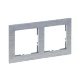 Rama de aparataj Legrand New Suno, 2 module, PVC, aluminiu periat