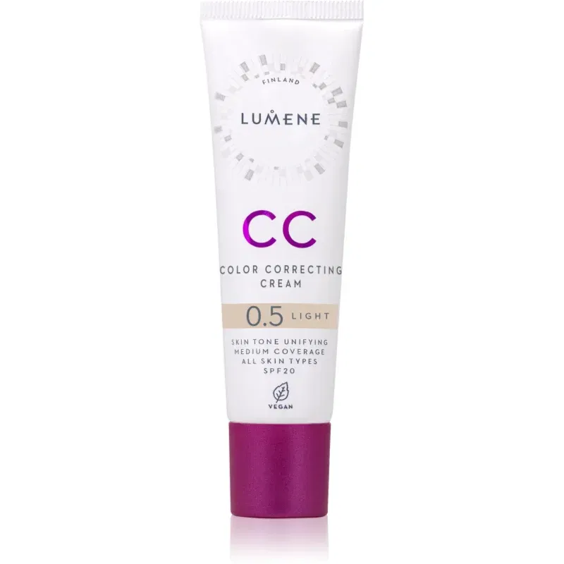 Lumene CC Color Correcting Cream Crema CC pentru un ten uniform SPF 20 culoare 0.5 Light 30 ml