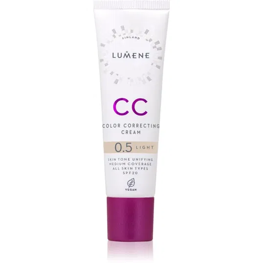 Lumene CC Color Correcting Cream Crema CC pentru un ten uniform SPF 20 culoare 0.5 Light 30 ml