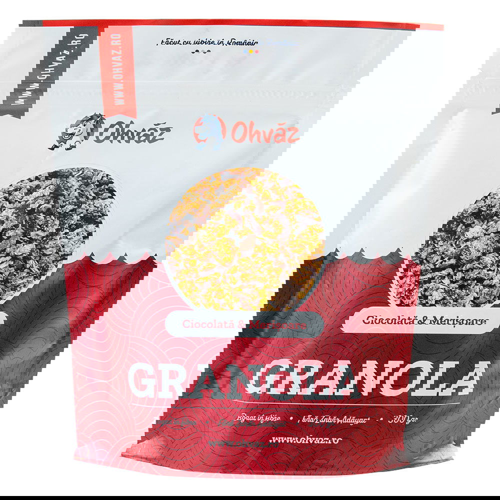 Granola cu ciocolata si merisoare, 300g, Ohvaz