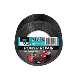 Banda adeziva texturata BISON Power Repair, negru, 50 mm x 50 m