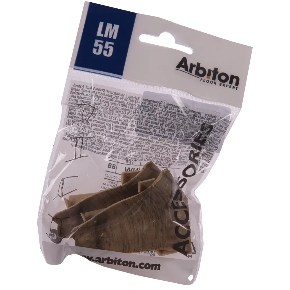 Set colt interior plinta Arbiton LM 55, stejar Belfort, PVC, 55 x 26 mm, 2 bucati/set