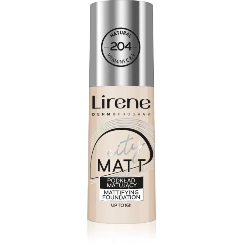 Lirene City Matt Make-up lichid matifiant cu efect de netezire culoare 204 Natural 30 ml