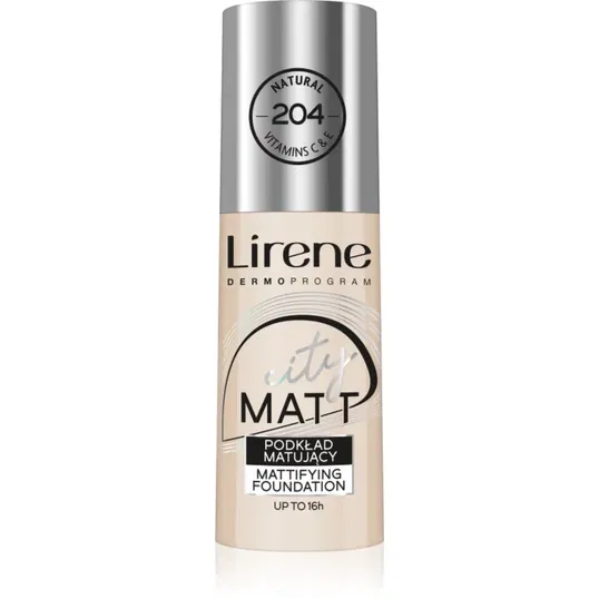 Lirene City Matt Make-up lichid matifiant cu efect de netezire culoare 204 Natural 30 ml