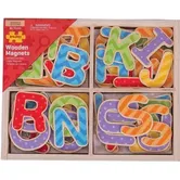 Set litere magnetice de tipar BigJigs BJ264 (Multicolor)
