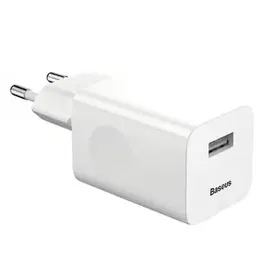 Incarcator Retea Baseus Quick Charger CCALL-BX02, Single USB QC3.0, pentru Incarcatoare Wireless (Alb)
