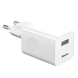 Incarcator Retea Baseus Quick Charger CCALL-BX02, Single USB QC3.0, pentru Incarcatoare Wireless (Alb)