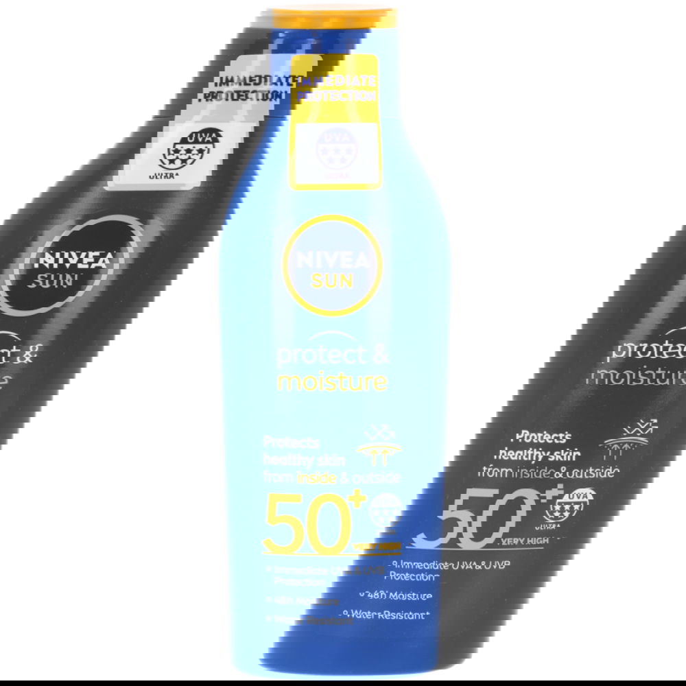 Lotiune de corp pentru protectie solara cu SPF 50 Protect & Moisture, 200ml, Nivea