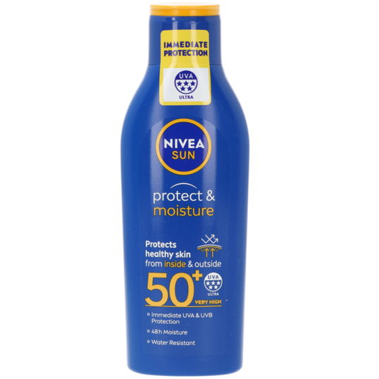 Lotiune de corp pentru protectie solara cu SPF 50 Protect & Moisture, 200ml, Nivea