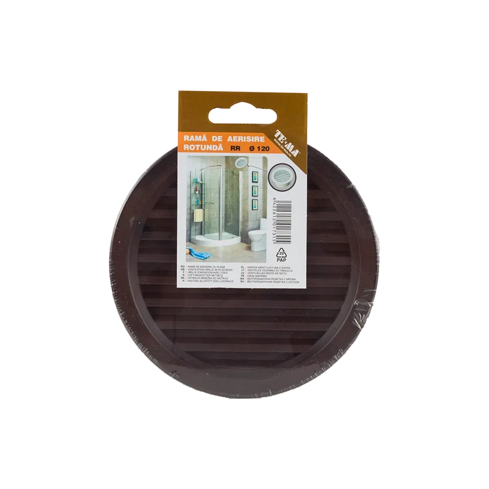 Rama aerisire TE-MA Romania, plastic, maro, 120 mm