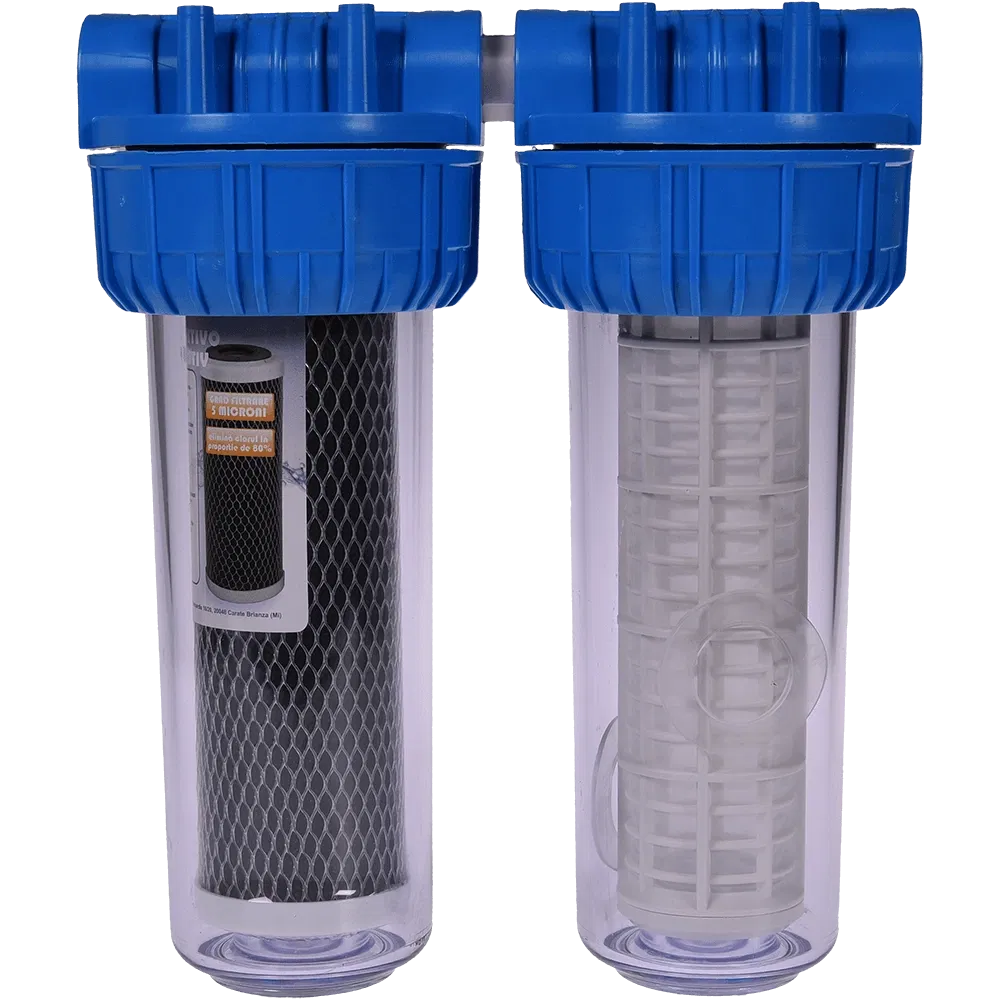 Filtru de apa, carbune activ + sita, 10 cu 1/2 in linie