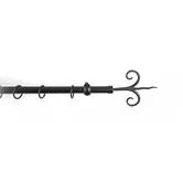 Galerie fier forjat cu capat copac, diametru 20 mm, negru, 300 cm