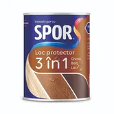 Lac pentru lemn Spor 3 in 1, cires, pe baza de solvent, interior/exterior, 0.75 l