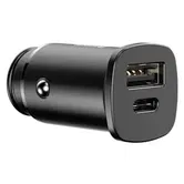 Incarcator Auto Baseus CCALL-AS01, 1 x USB, 1 x Type-C, 30W (Negru)