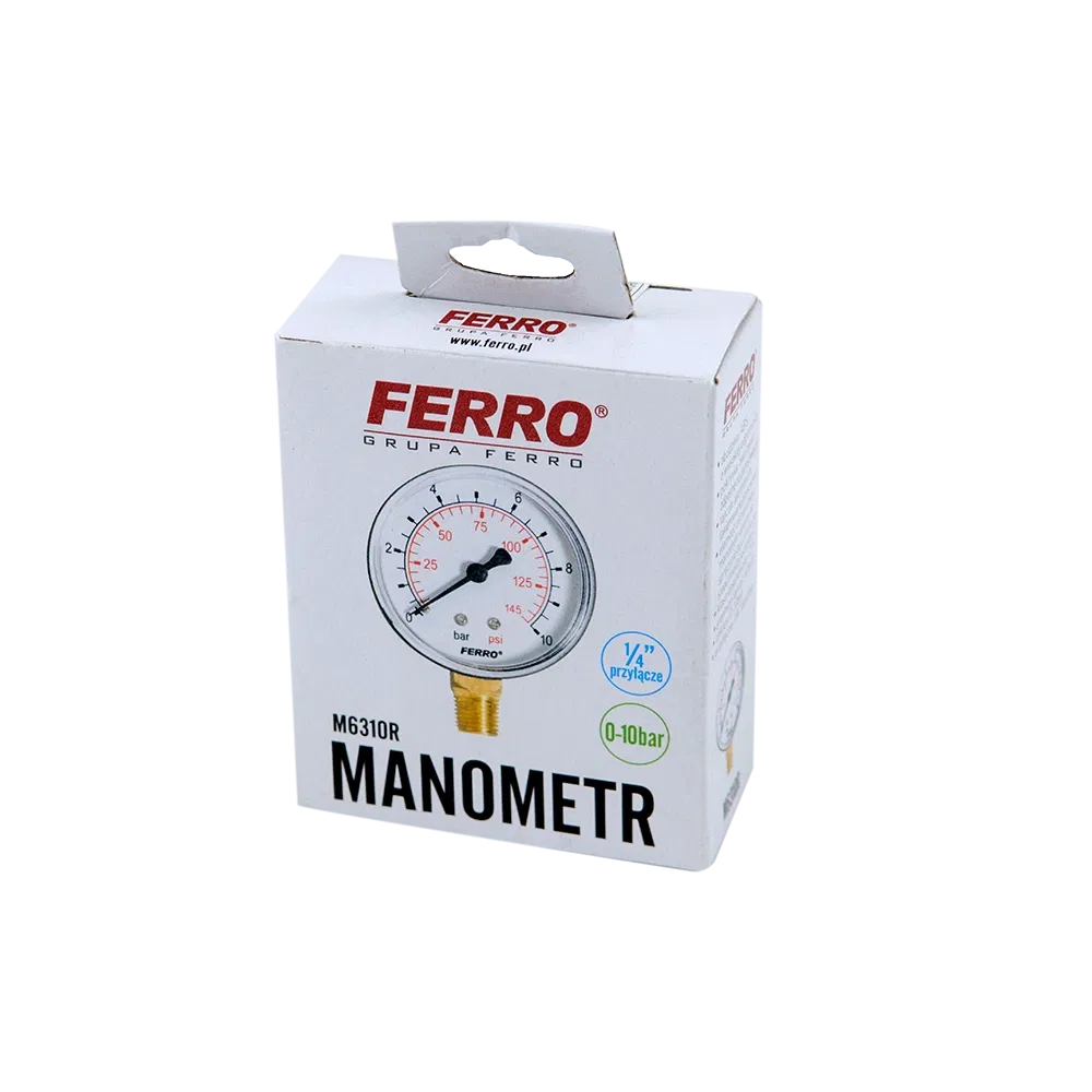 Manometru radial Ferro M6310R, 63 mm, 1/4, 0-10 bar