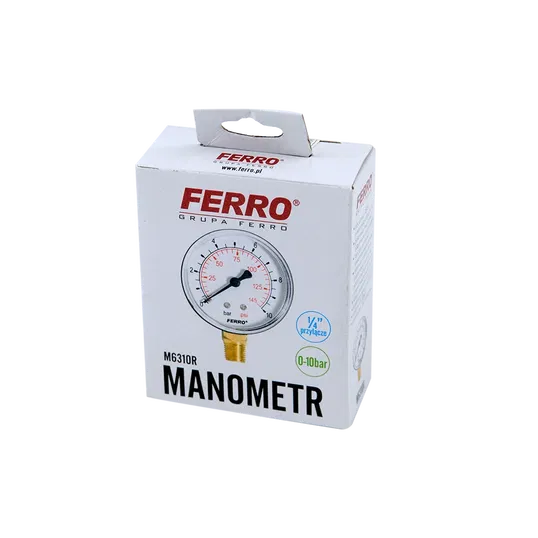 Manometru radial Ferro M6310R, 63 mm, 1/4, 0-10 bar
