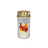 Candela cu capac LCA, alb, 6.5 x 14.5 cm