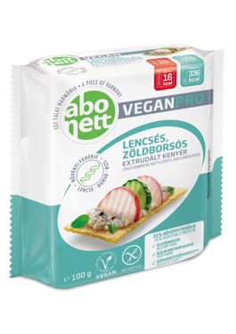 Tartine crocante VeganPro fara gluten Linte-Mazare, 100g, Abonett