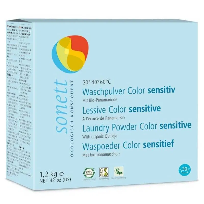 Detergent ecologic praf pt. rufe colorate, neutru 1.2k - Sonett