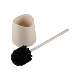 Suport si Perie WC Romtatay , plastic, bej, 39 x 12 cm