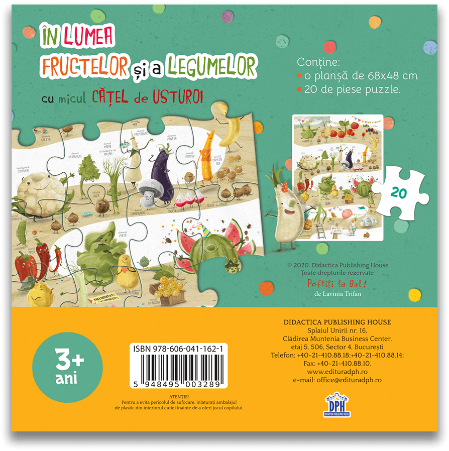 In lumea fructelor si a legumelor cu micul catel de usturoi - Puzzle gigant | Didactica Publishing House