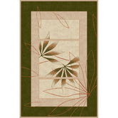 Covor modern Lotus 552/130, polipropilena heat-set, model floral bej-verde, 60 x 110 cm