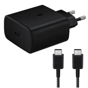 Incarcator retea Samsung EP-TA845XBEGWW Fast Charger, 1 x USB-C, 45W + cablu USB-C (Negru)
