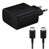 Incarcator retea Samsung EP-TA845XBEGWW Fast Charger, 1 x USB-C, 45W + cablu USB-C (Negru)