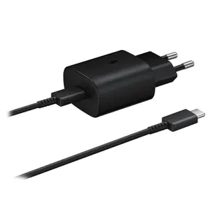 Incarcator retea Samsung EP-TA800XBEGWW Fast Charger, 1 x USB-C, 25W + cablu USB-C, 1m (Negru)