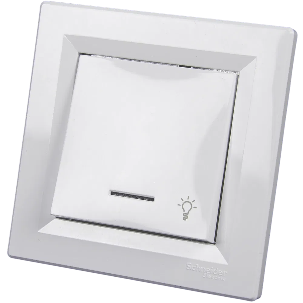 Intrerupator cu revenire si LED Asfora, Schneider EPH1800121, alb