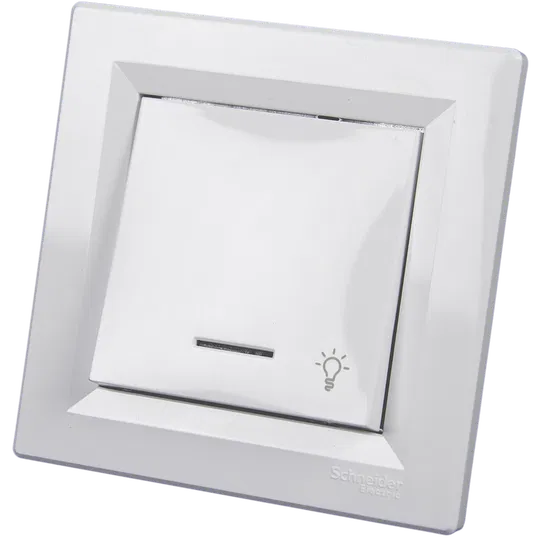 Intrerupator cu revenire si LED Asfora, Schneider EPH1800121, alb