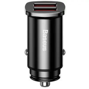 Incarcator Auto Baseus CCALL-DS01 Metalic, 2 x USB, 30W, QC3.0 (Negru)