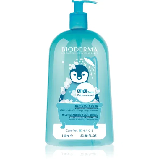 Bioderma ABC Derm Mild Cleansing Foaming Gel gel de duș pentru copii 1000 ml