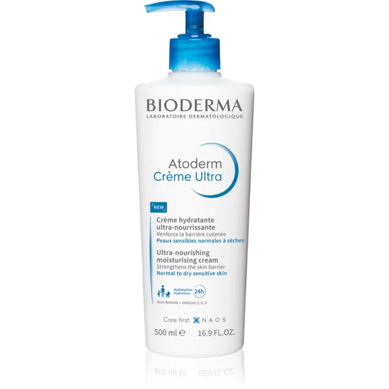 Bioderma Atoderm Créme Ultra Cremă nutritivă de corp pentru piele normală, sensibilă și uscată fara parfum Bottle with Pump 500 ml